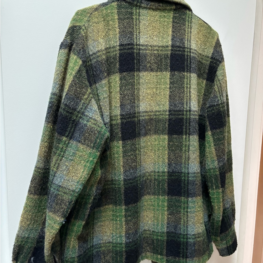 Vintage Green Plaid Wool Jacket - Picture 9 of 9